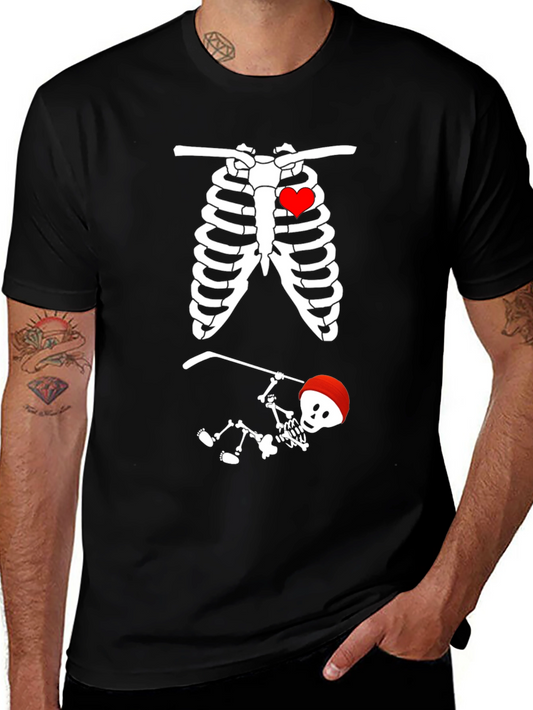 Skeleton Hockey Player T-Shirt