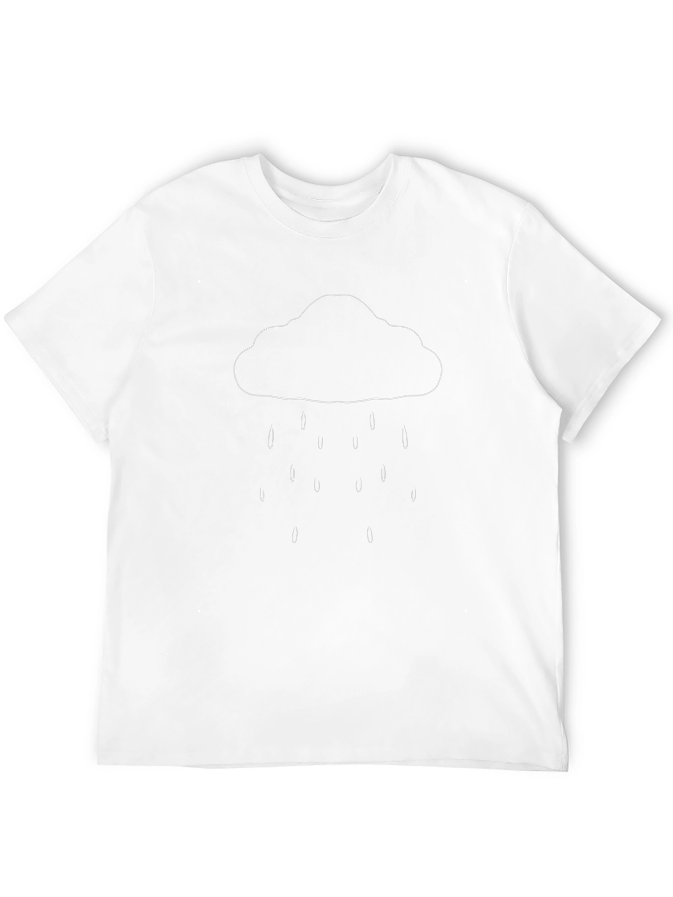 Rain Cloud Graphic Tee - Black Cotton Casual