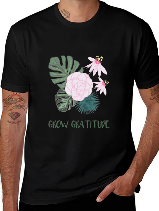Grow Gratitude Graphic Tee - Stylish Black Shirt