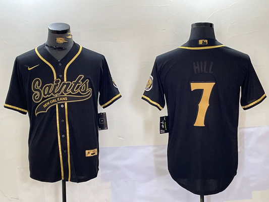 Men's New Orleans Saints Taysom Hill #7 Black Team Player Jerseys