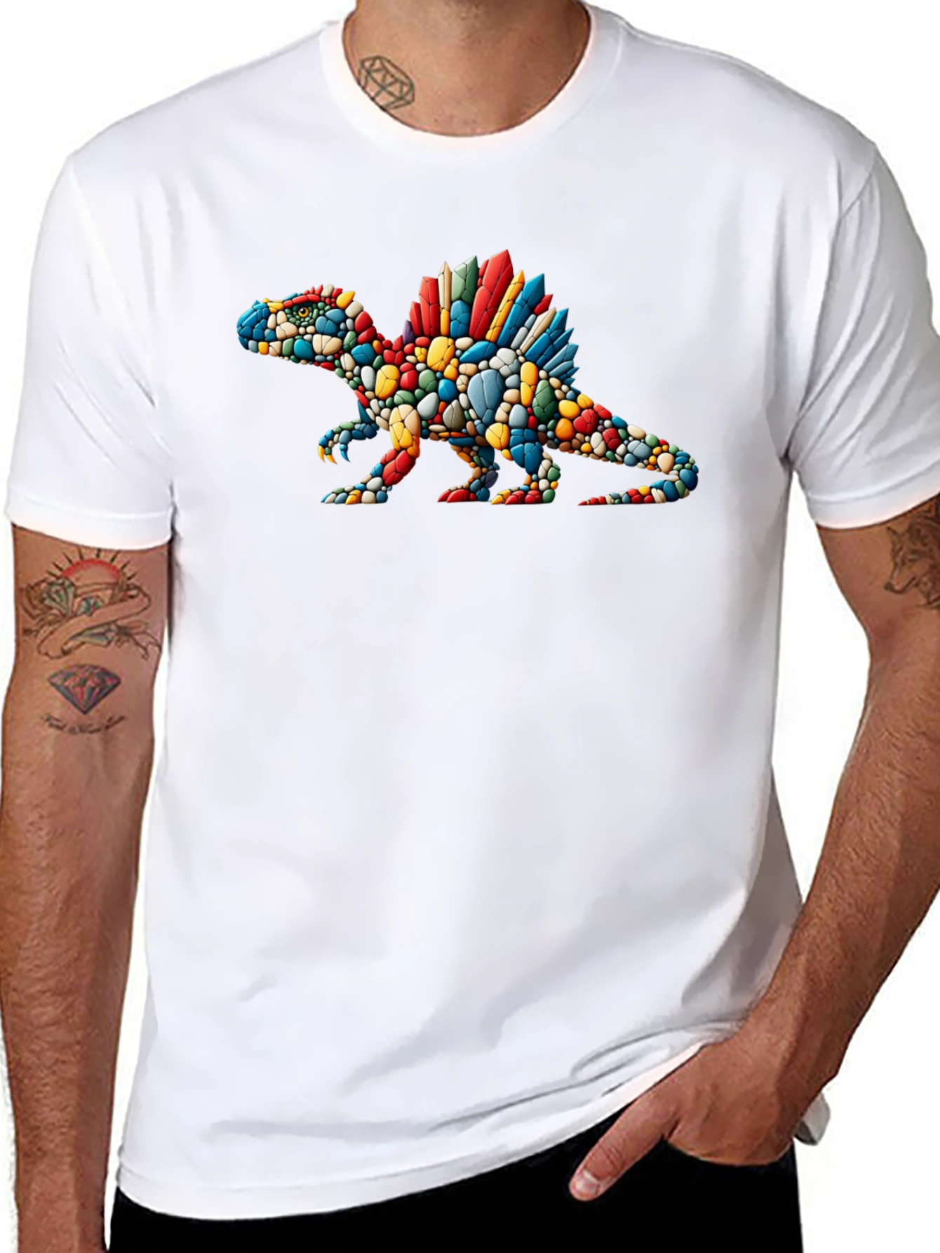 Dino Mosaic Graphic Tee - Black T-Shirt