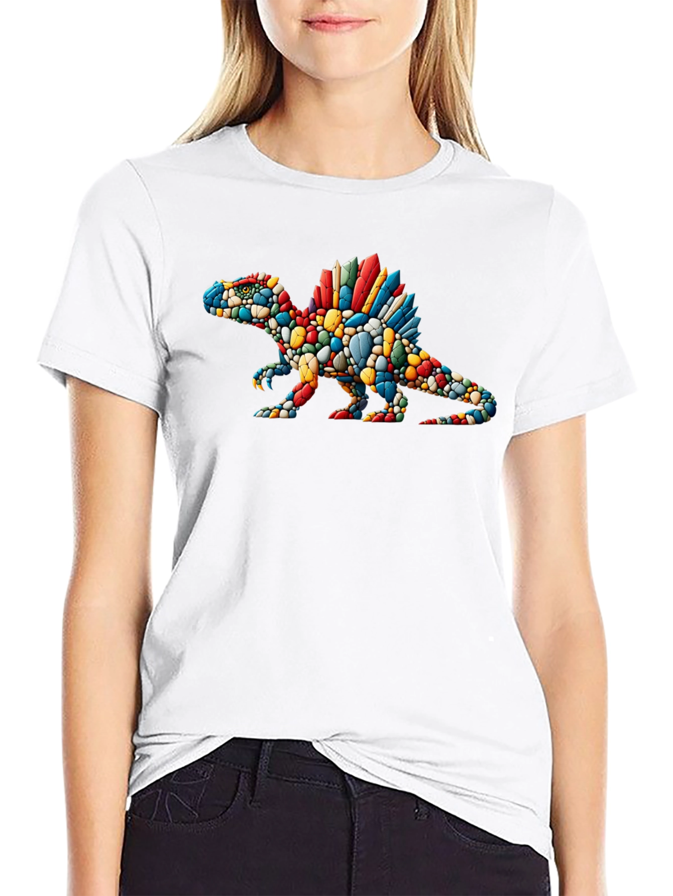 Dino Mosaic Graphic Tee - Black T-Shirt