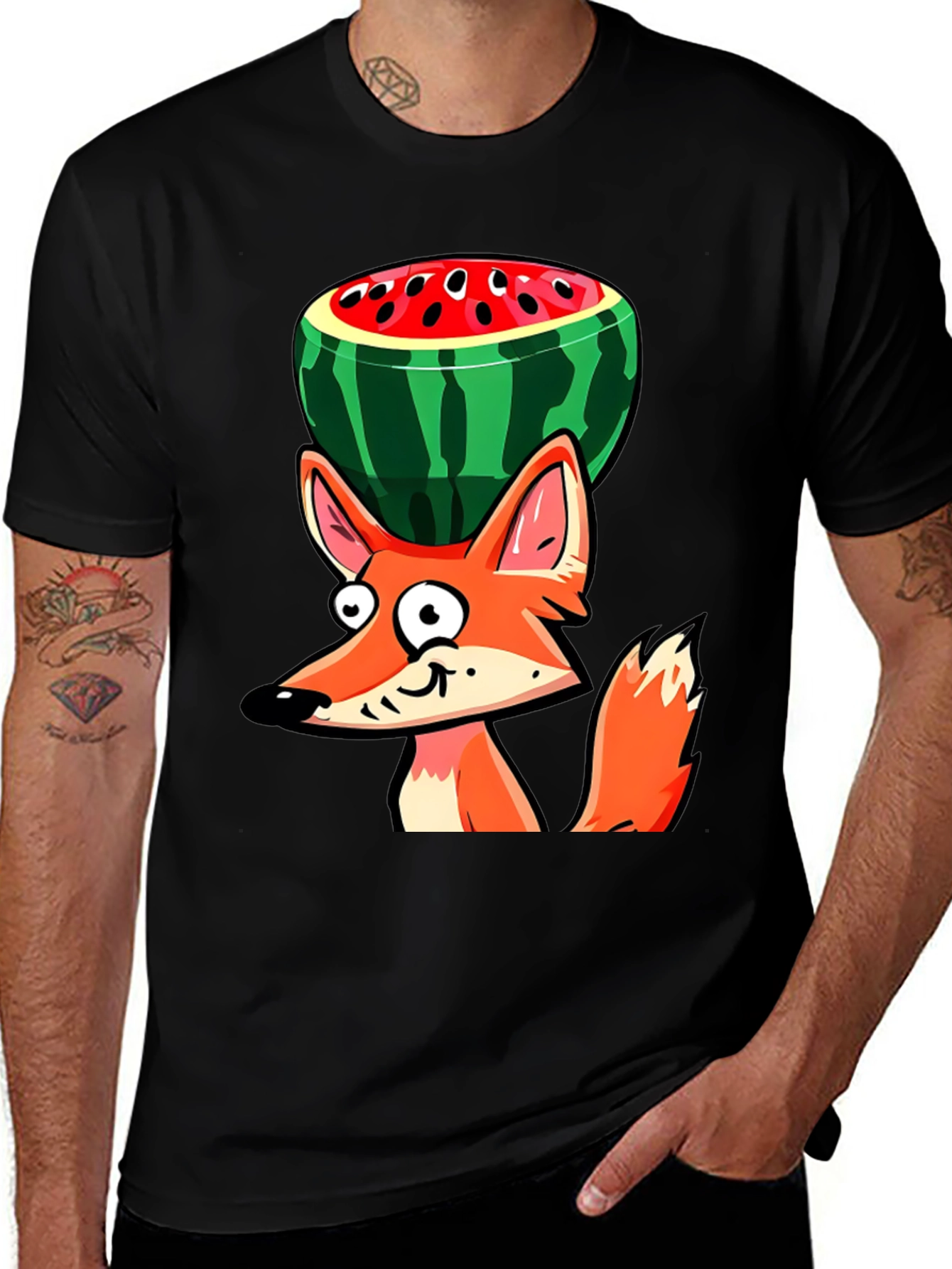 Funny Fox Watermelon Graphic Tee