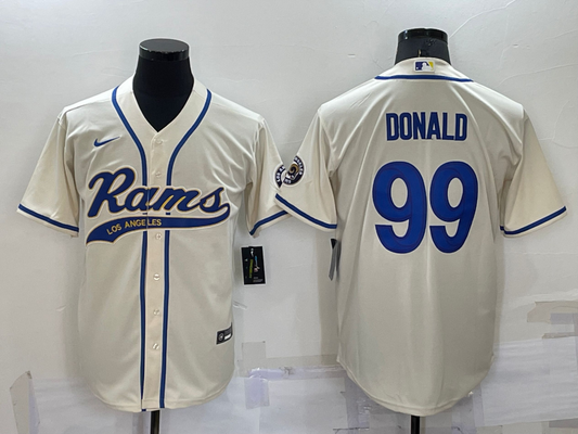 Men's Los Angeles Rams Aaron Donald #99 Bone Game Jerseys Joint Edition