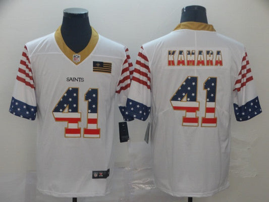 Men's New Orleans Saints Alvin Kamara #41 White Authentic Game Jerseys