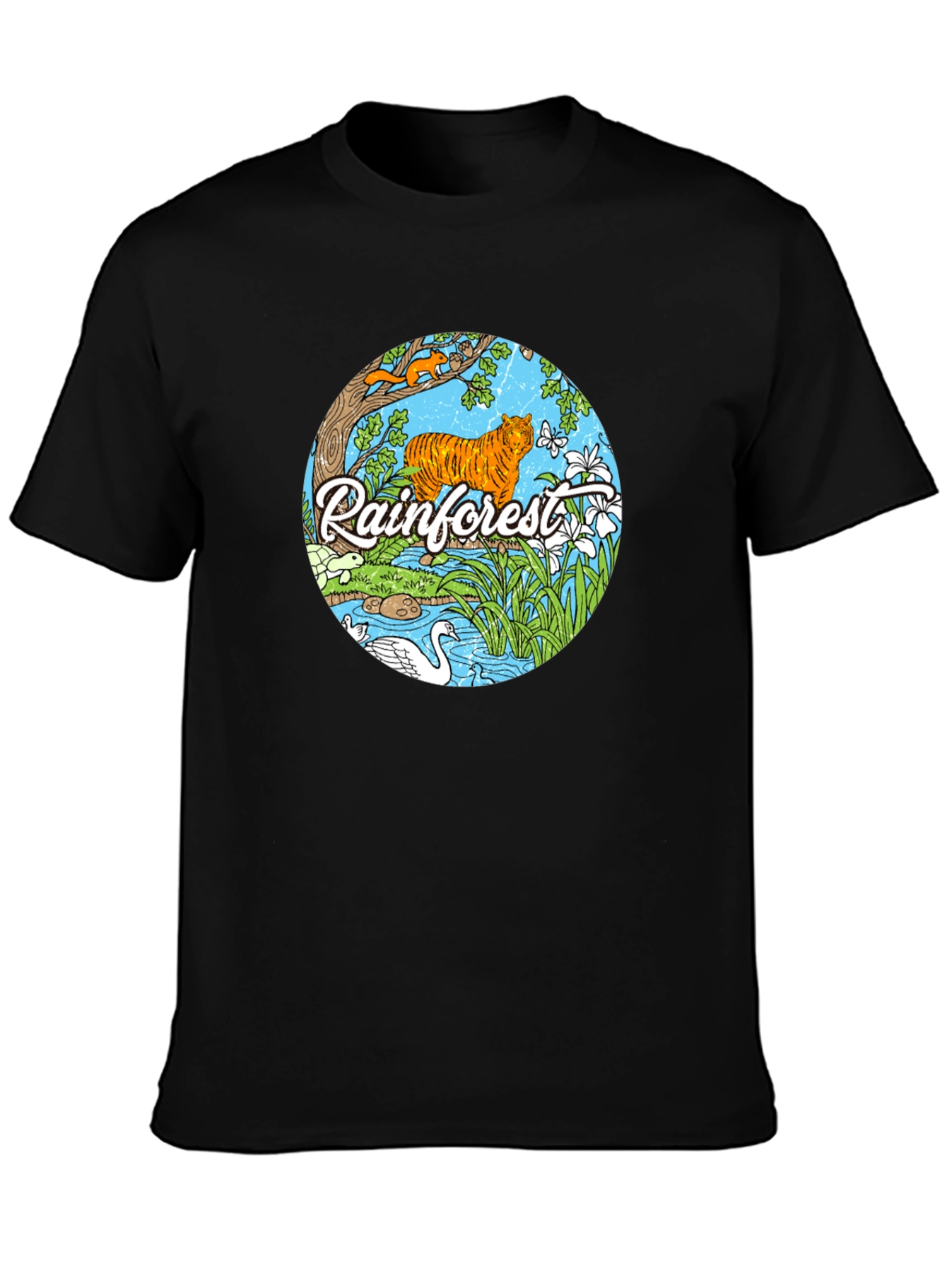 Rainforest Tiger Graphic Tee - Nature Lover T-Shirt