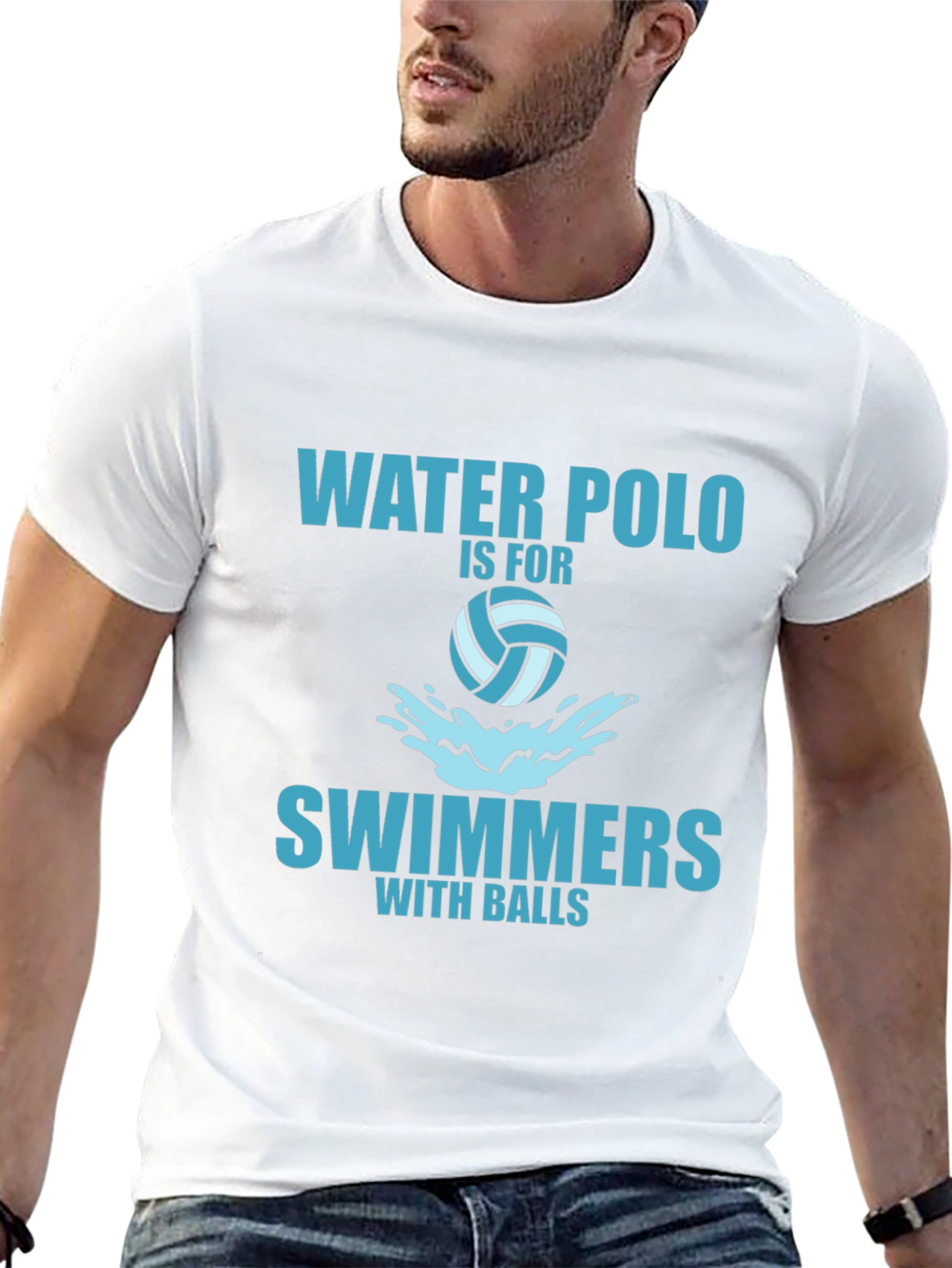 Water Polo Swimmers with Balls Graphic Tee