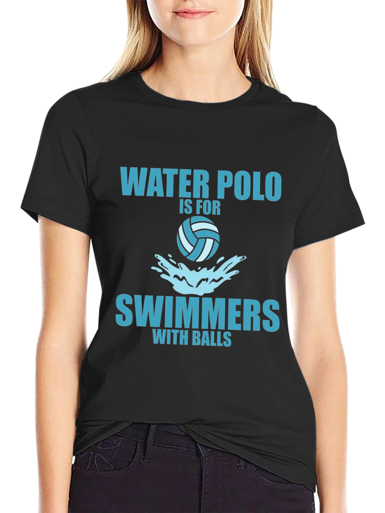 Water Polo Swimmers with Balls Graphic Tee