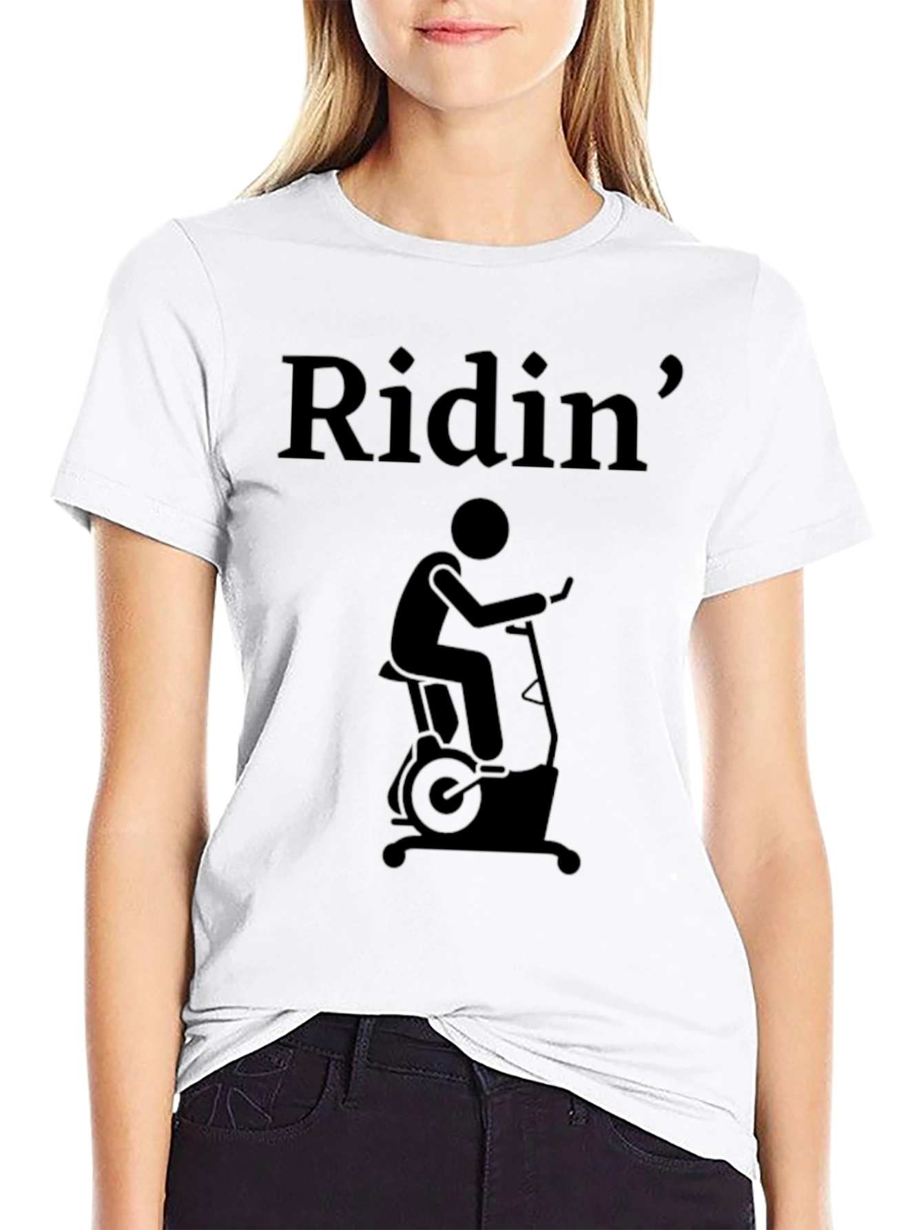 Ridin Exercise Bike T-Shirt - Gym Workout Tee