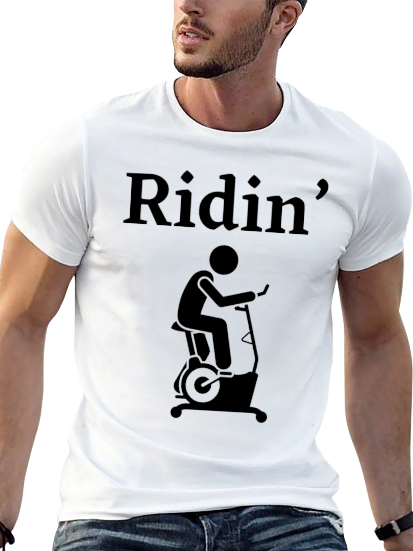 Ridin Exercise Bike T-Shirt - Gym Workout Tee