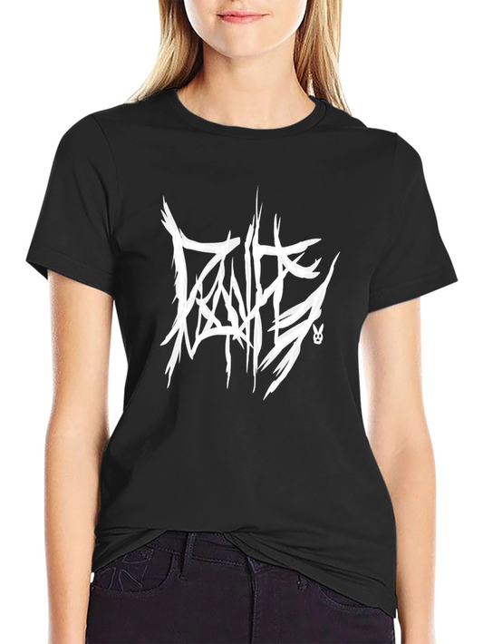 Brutal Death Metal Style Graphic T-Shirt - Black