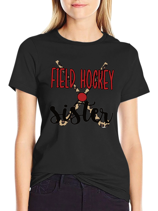 Field Hockey Sister T-Shirt - Leopard Print Sticks
