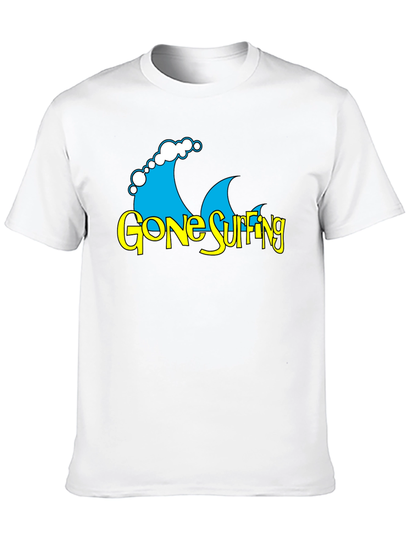 Gone Surfing Graphic T-Shirt - Black Cotton Tee