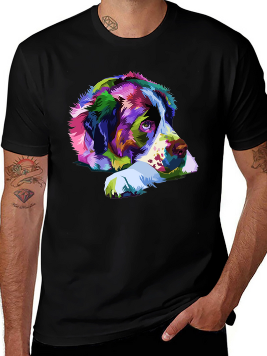 Colorful Dog Portrait Graphic Tee