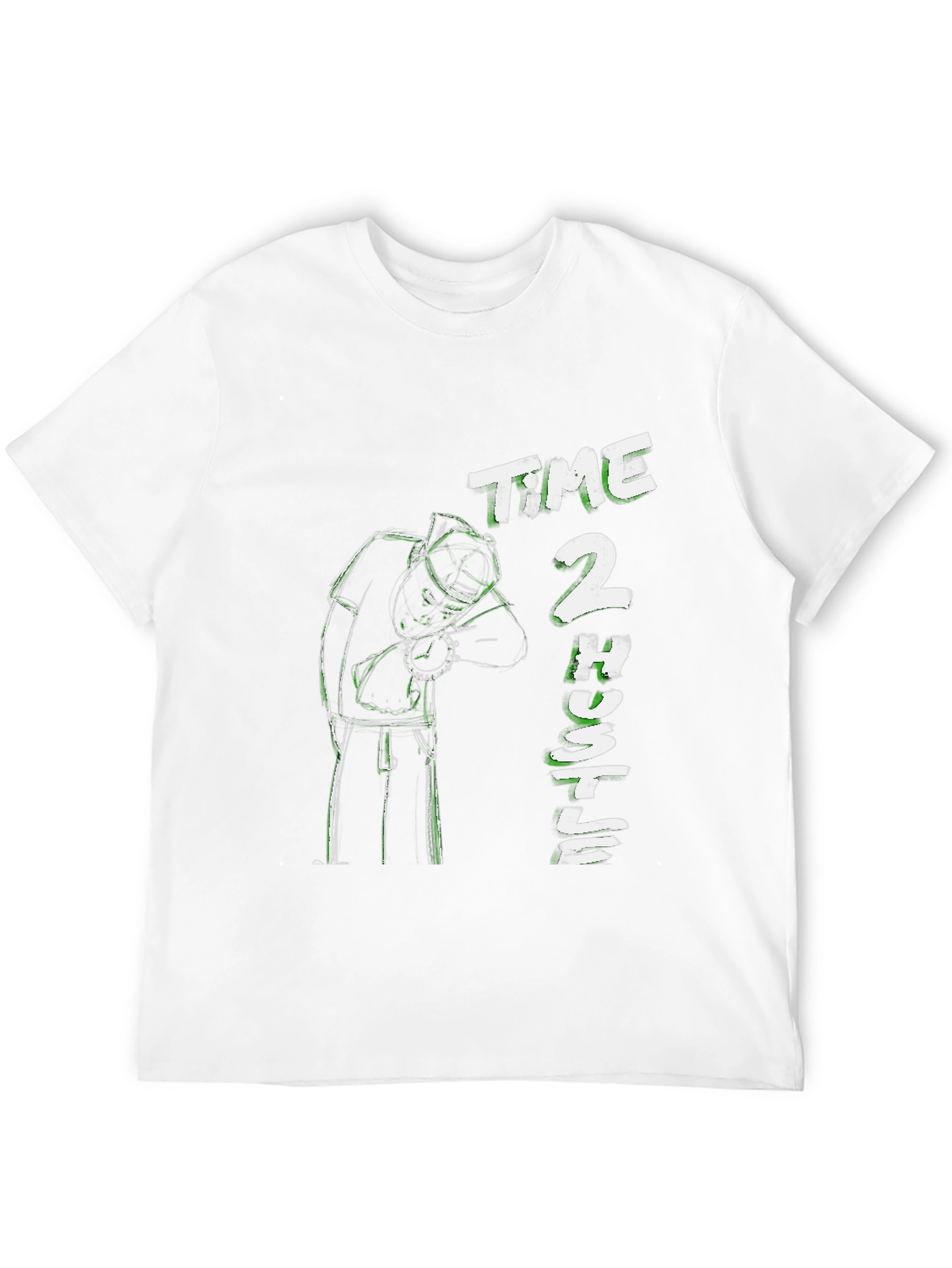 Time 2 Hustle Graphic Print Black T-Shirt