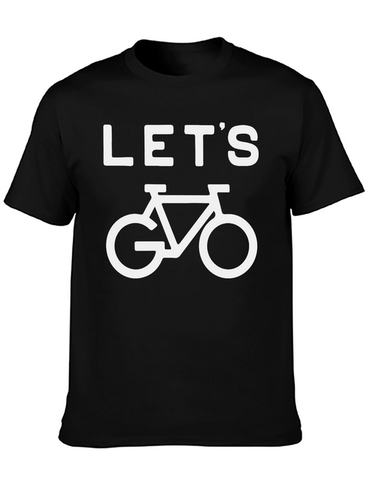 Lets Go Bike Graphic Tee - Black Cotton Casual Shirt