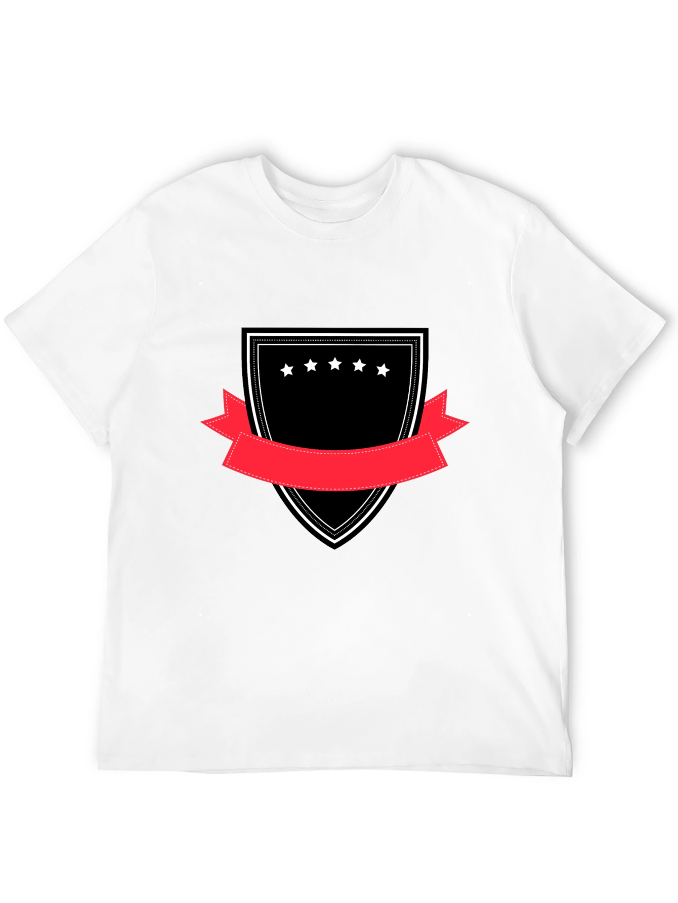 Embroidered Crest Graphic Tee - Black
