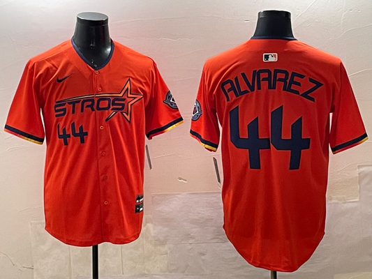Men's Houston Astros Yordan Alvarez #44 Orange 2025 City Connect Limited Player Jerseys