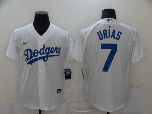 Men's Los Angeles Dodgers Julio Urias #7 White Replica Baseball Jerseys