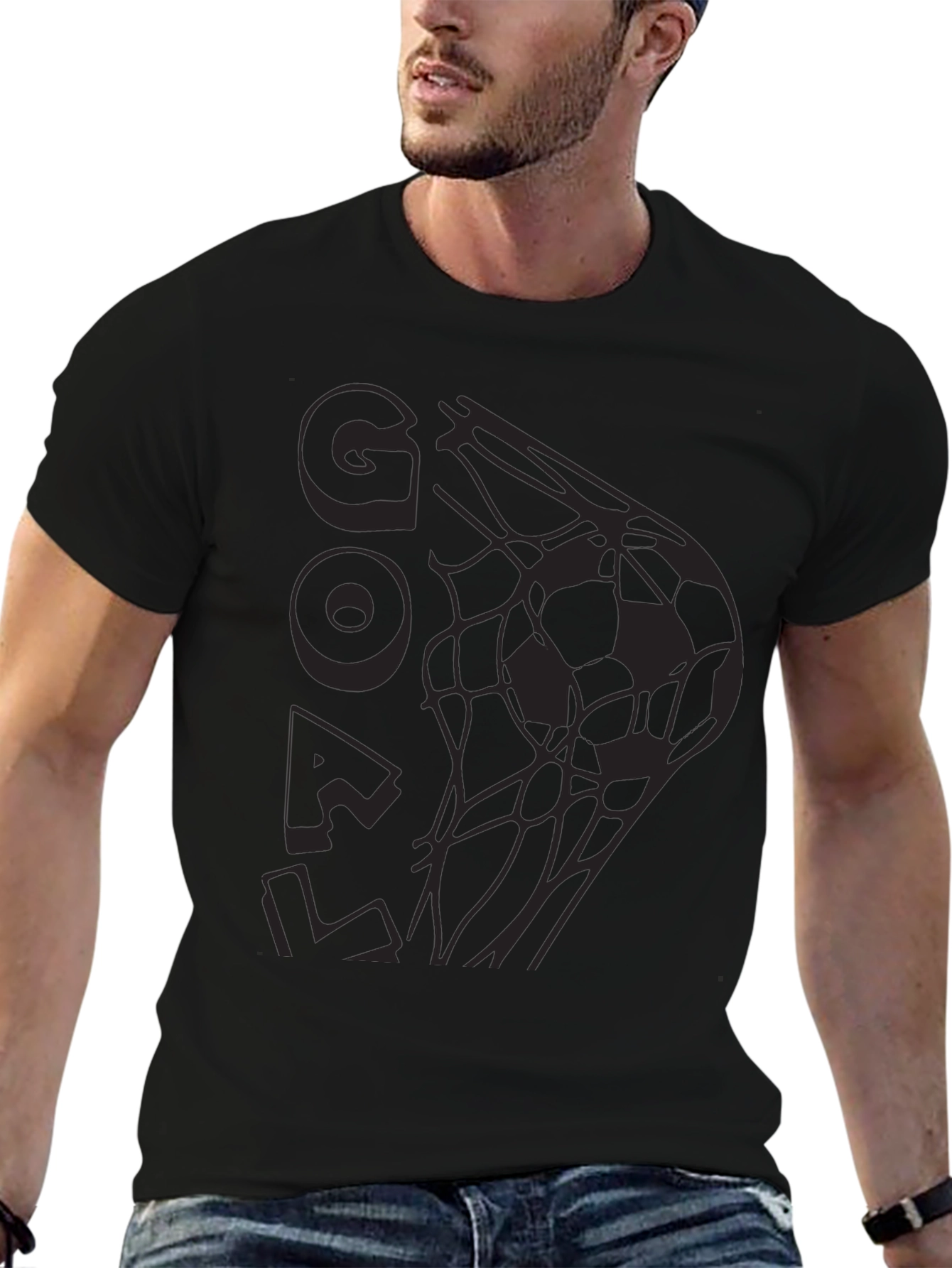 Goal! Soccer Ball Net Graphic T-Shirt - Black