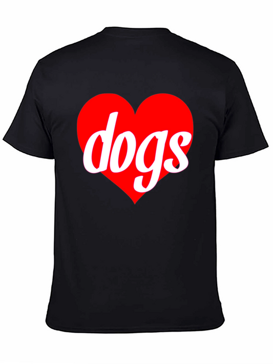 I Heart Dogs Graphic Tee - Black Crew Neck Shirt