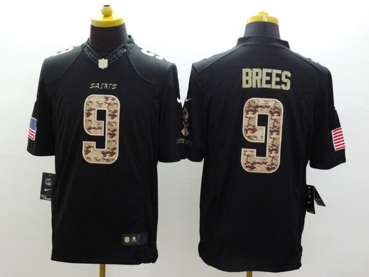 Men's New Orleans Saints Drew Brees #9 Black Team Game Jerseys