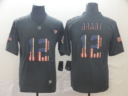Men's New England Patriots Tom Brady #12 Black Player Jerseys