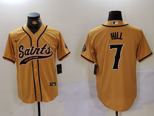 Men's New Orleans Saints Taysom Hill #7 Yellow Game Jerseys