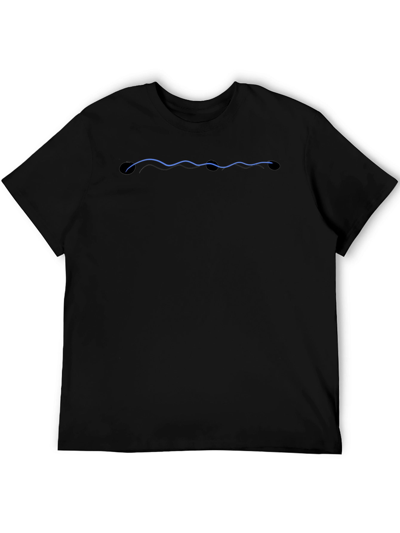 Modern Wave Graphic Black T-Shirt