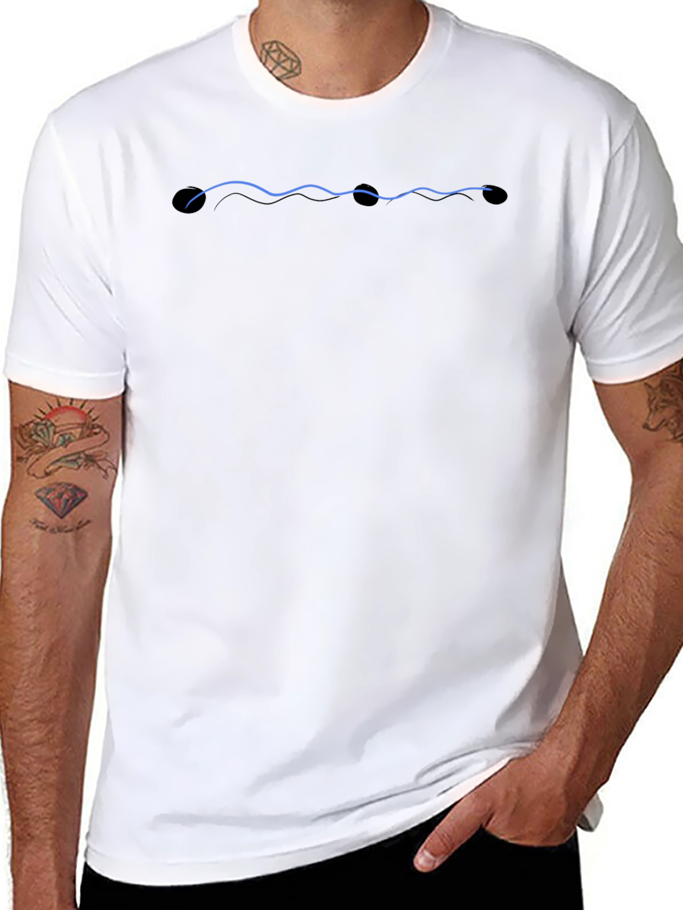 Modern Wave Graphic Black T-Shirt