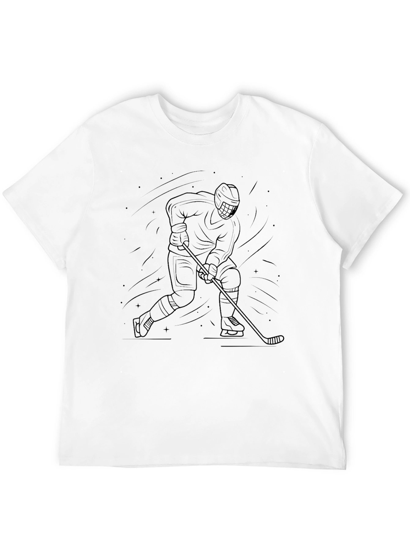 Black Hockey Player Graphic T-Shirt