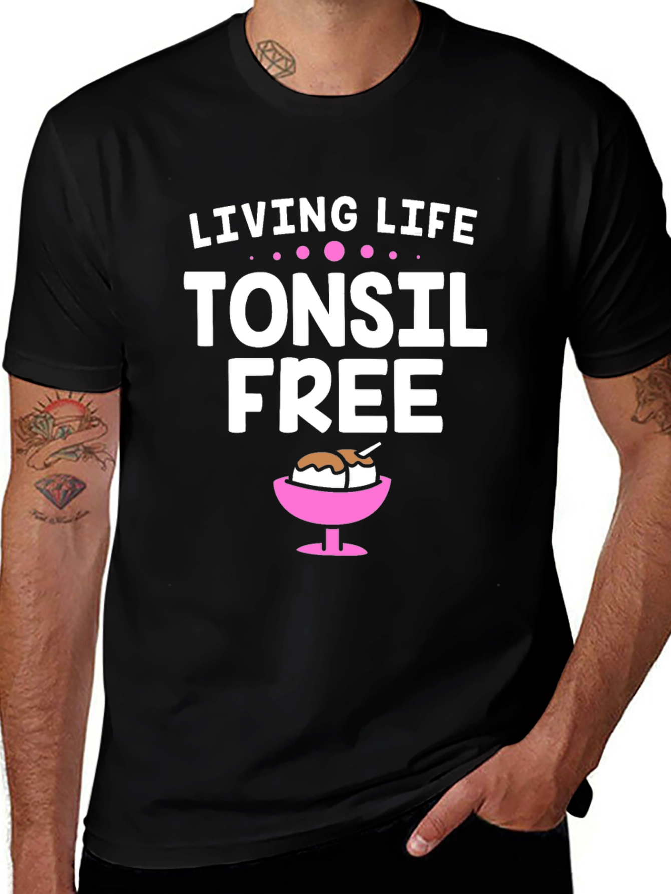 Living Life Tonsil Free T-Shirt Funny Humor Gift
