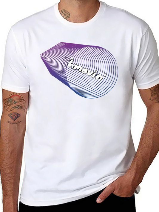 Shmovin Graphic Tee - Cool Gradient Design Black Cotton Shirt