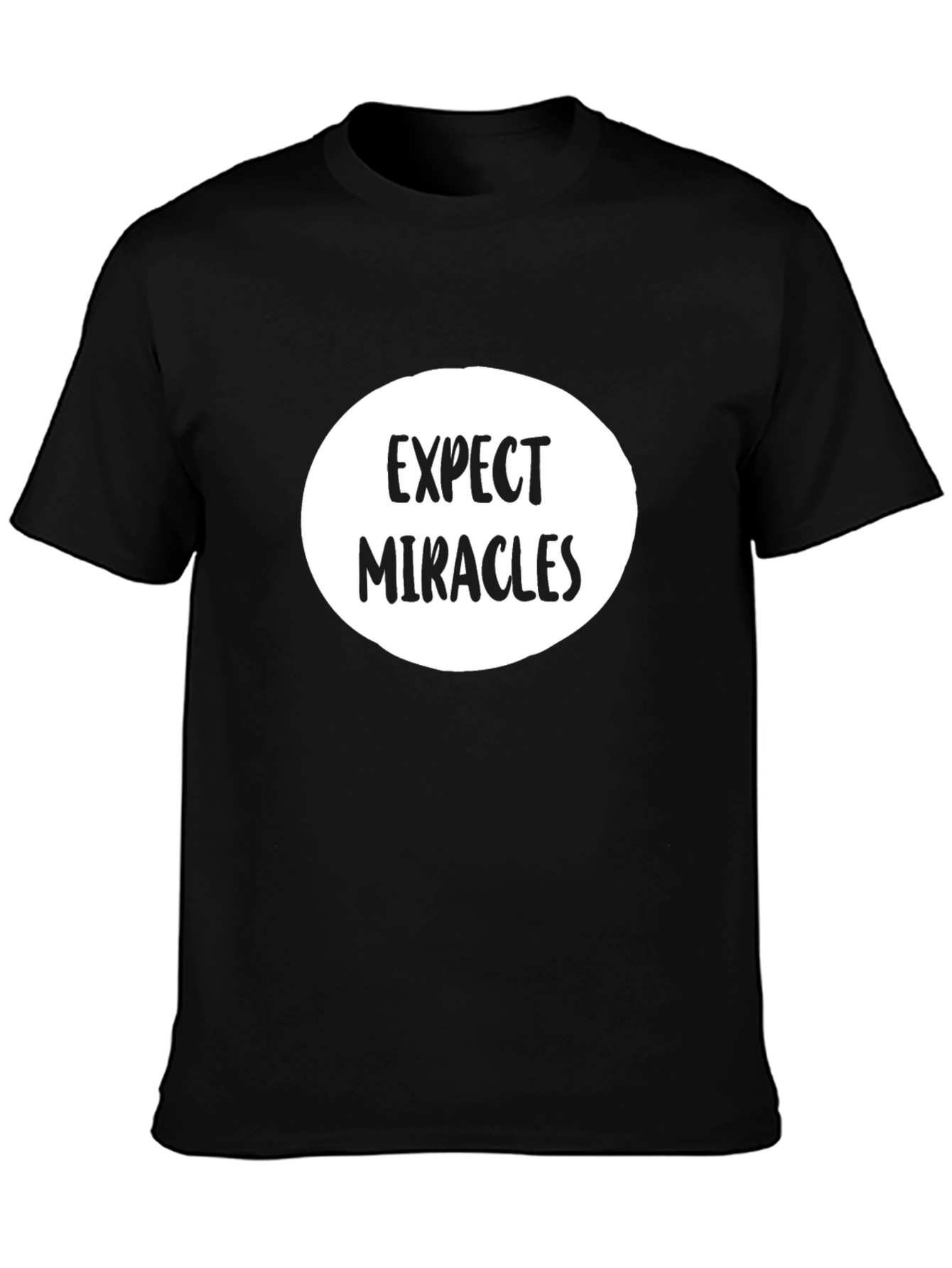 Expect Miracles Graphic Tee - Black Cotton T-Shirt