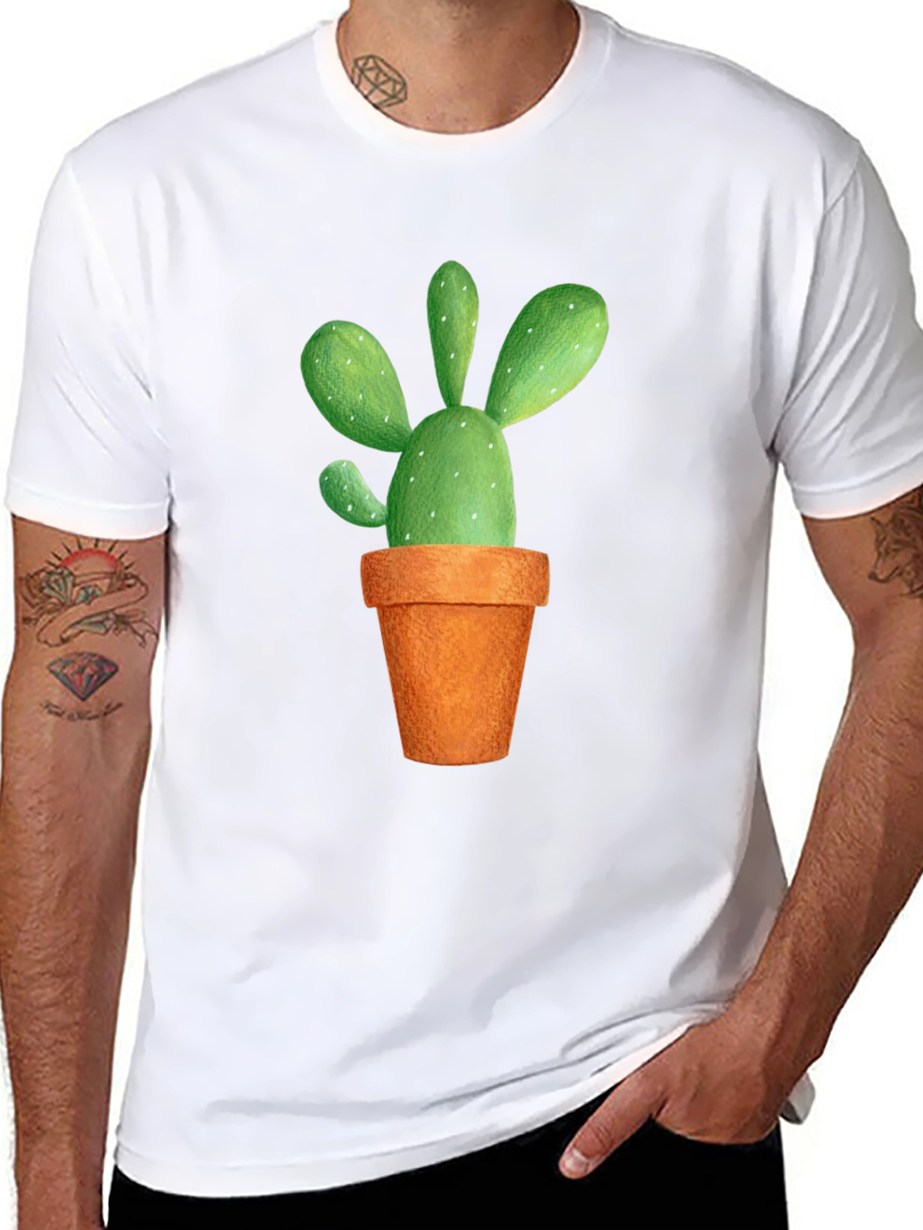 Cactus Graphic Tee - Potted Plant Design
