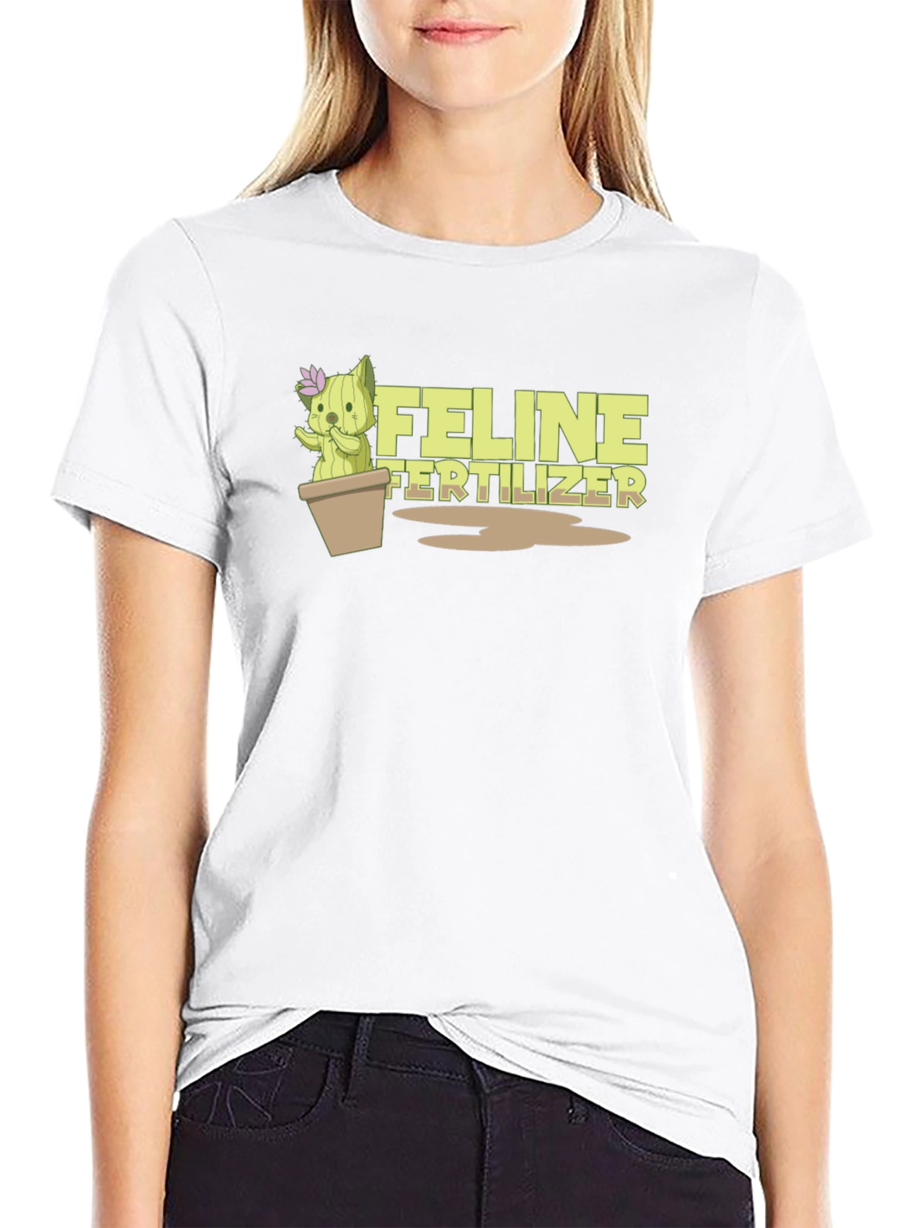 Feline Fertilizer T-Shirt - Funny Cat Cactus Tee