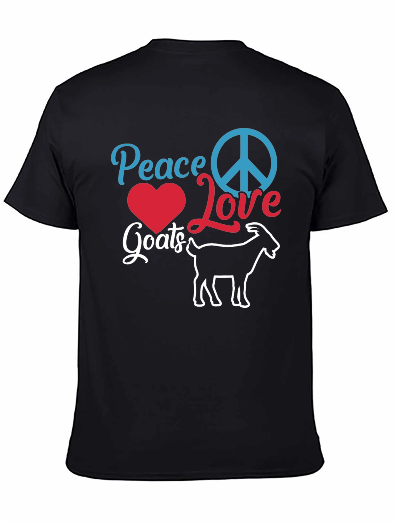 Peace Love Goats Black T-Shirt
