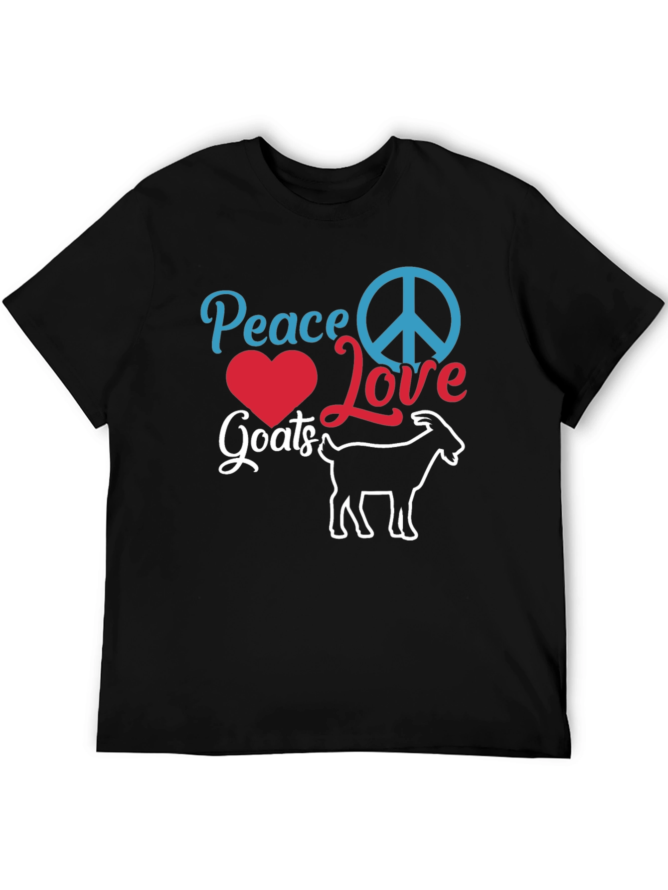 Peace Love Goats Black T-Shirt