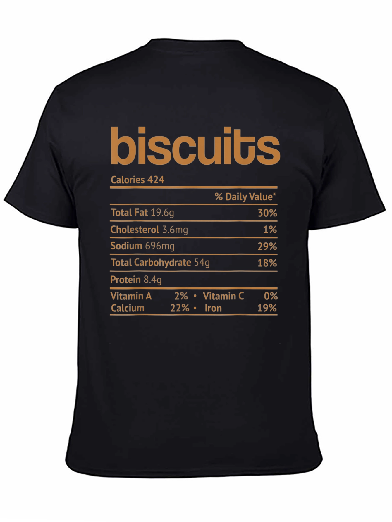 Biscuits Nutrition Facts Graphic Novelty T-Shirt