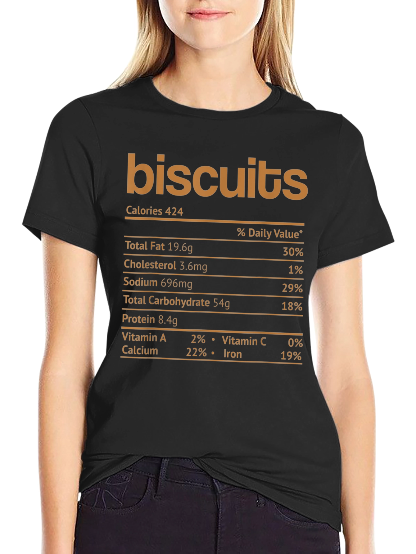Biscuits Nutrition Facts Graphic Novelty T-Shirt