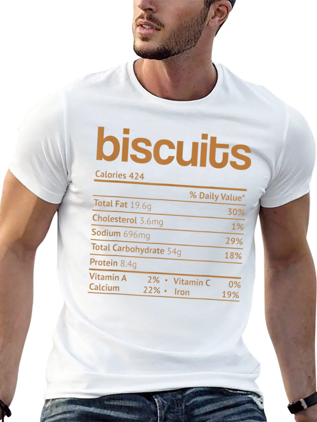 Biscuits Nutrition Facts Graphic Novelty T-Shirt