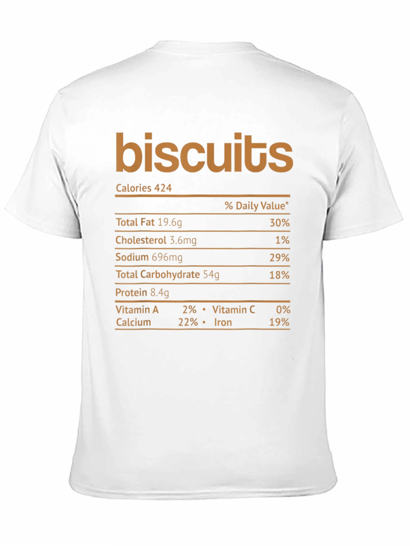 Biscuits Nutrition Facts Graphic Novelty T-Shirt