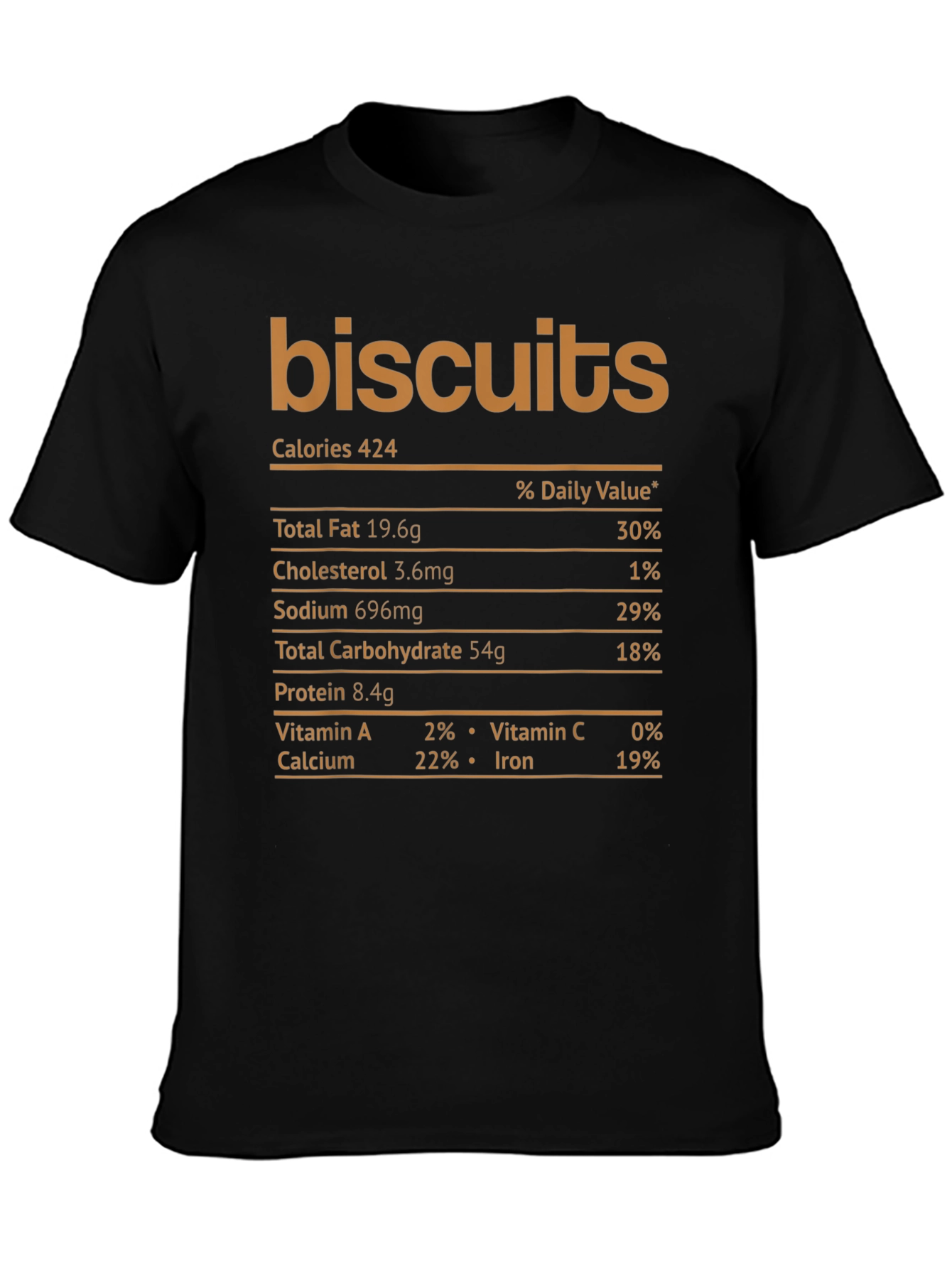 Biscuits Nutrition Facts Graphic Novelty T-Shirt
