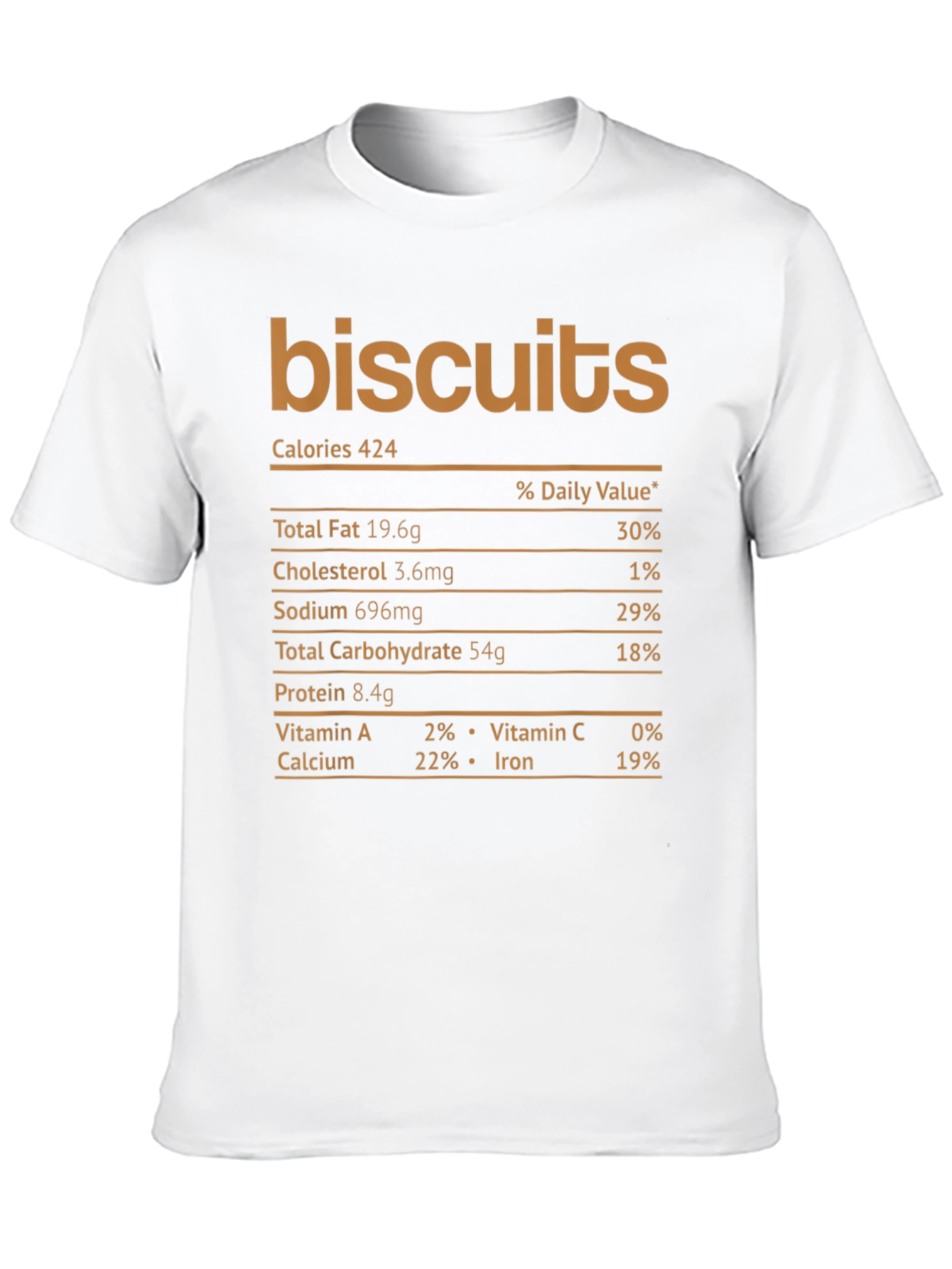 Biscuits Nutrition Facts Graphic Novelty T-Shirt