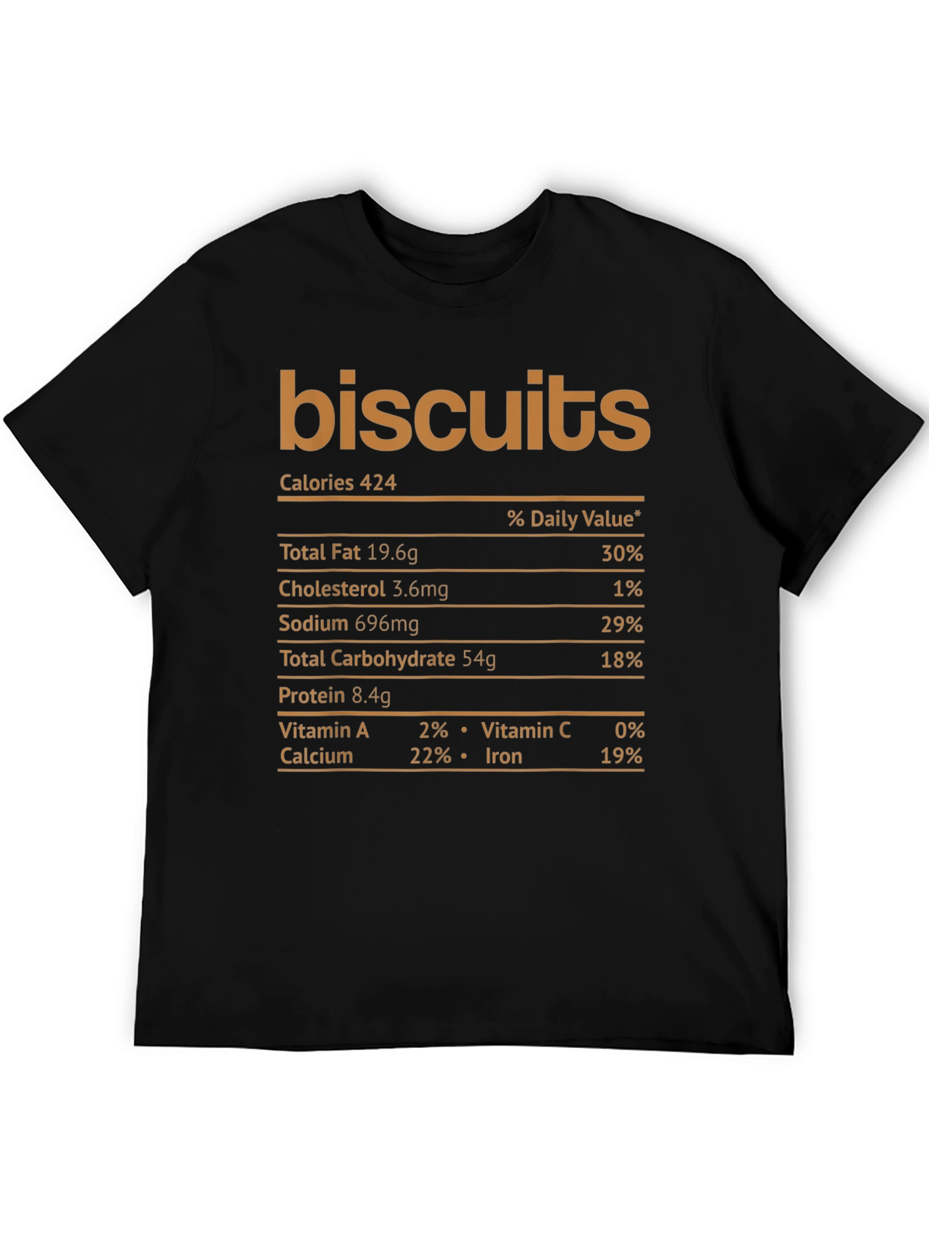 Biscuits Nutrition Facts Graphic Novelty T-Shirt
