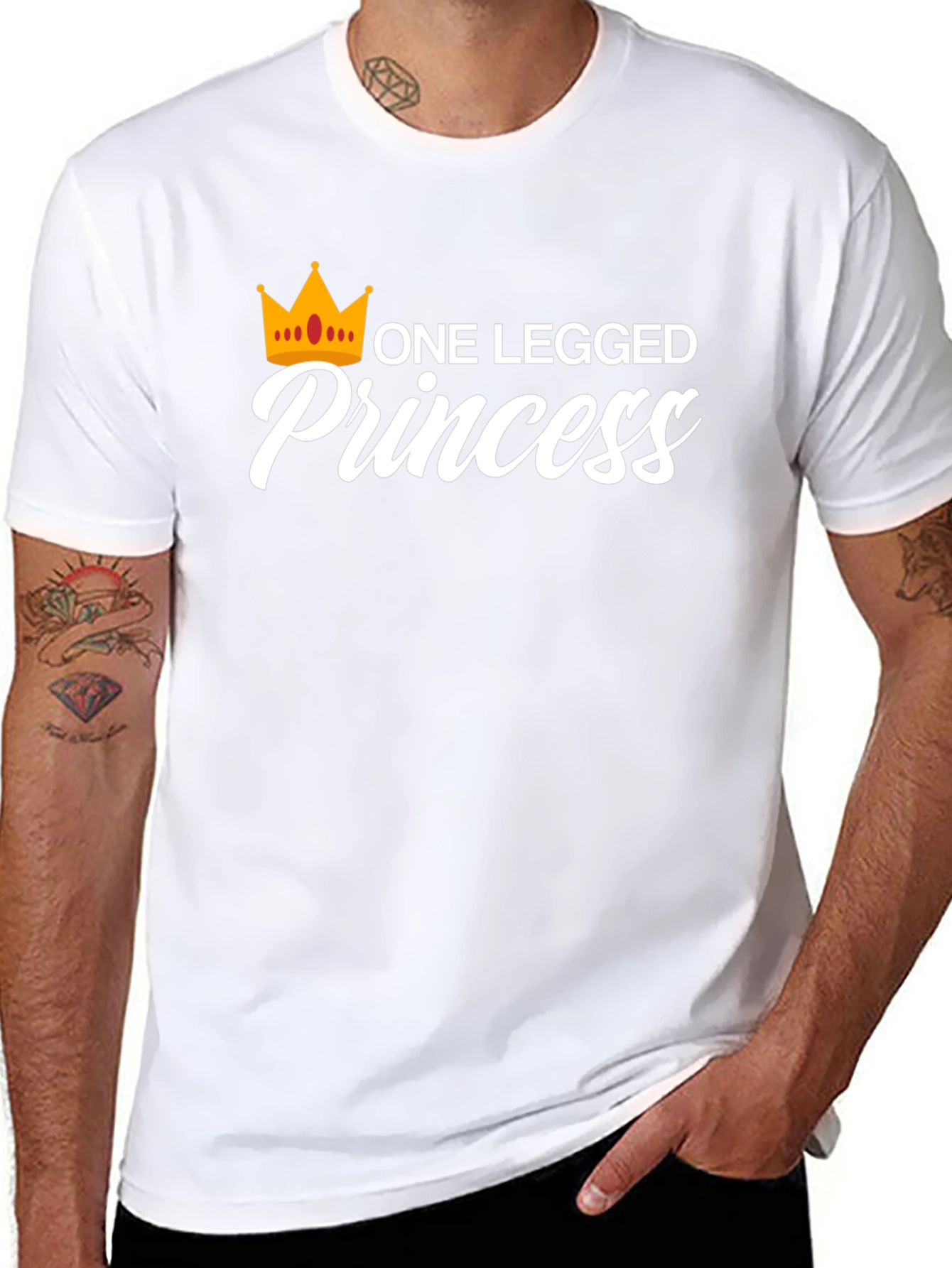 One Legged Princess Black Graphic T-Shirt