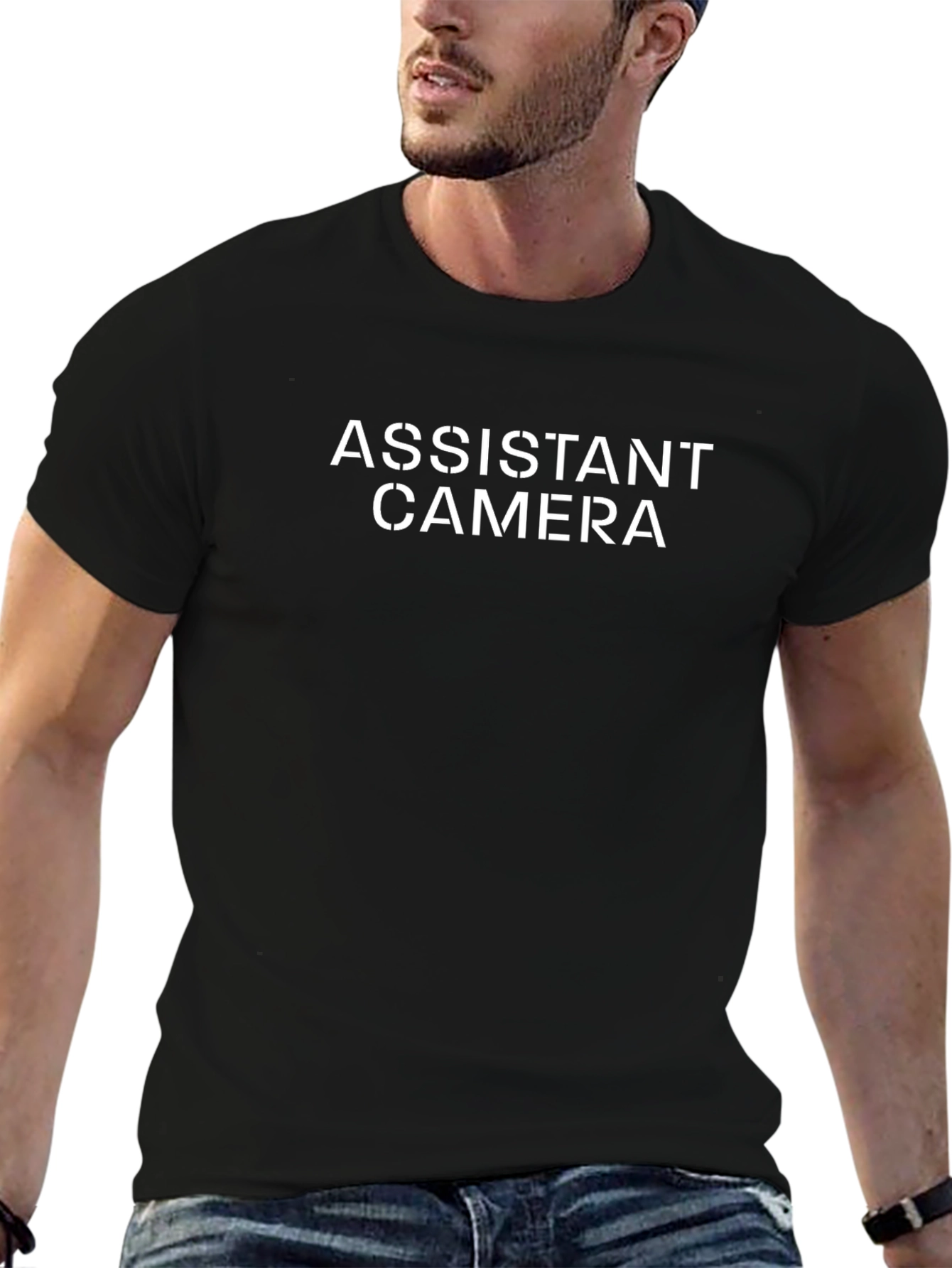 Assistant Camera T-Shirt - Black Crew Neck