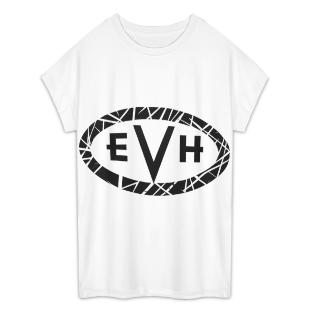 EVH Inspired Retro Guitar Logo Oversized T-Shirt – Rock Music Streetwear Graphic Tee(z290)