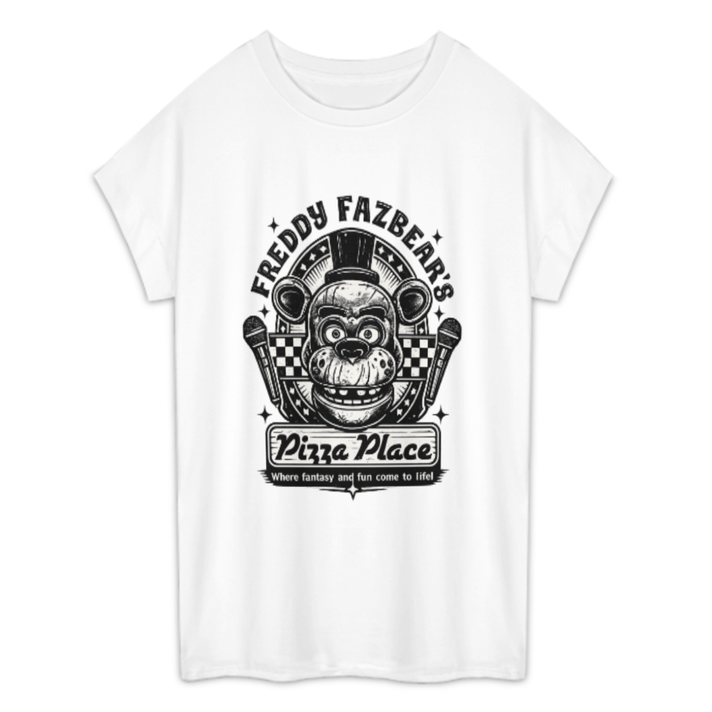 Freddy Fazbear’s Pizza Place Graphic Oversized T-Shirt – Retro Horror Arcade Streetwear Tee(z284)