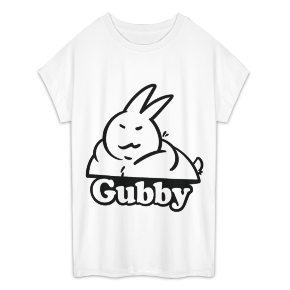 Gubby Cute Bunny Graphic Oversized T-Shirt – Minimal Cartoon Streetwear Tee for Women(z286)